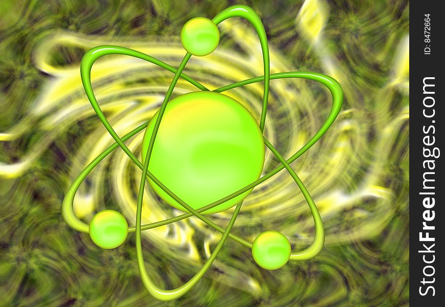Atom structure green and abstract background. Atom structure green and abstract background