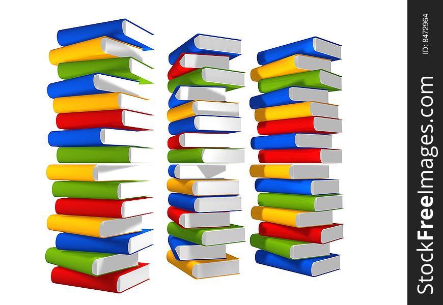 Lots of books together 3d design