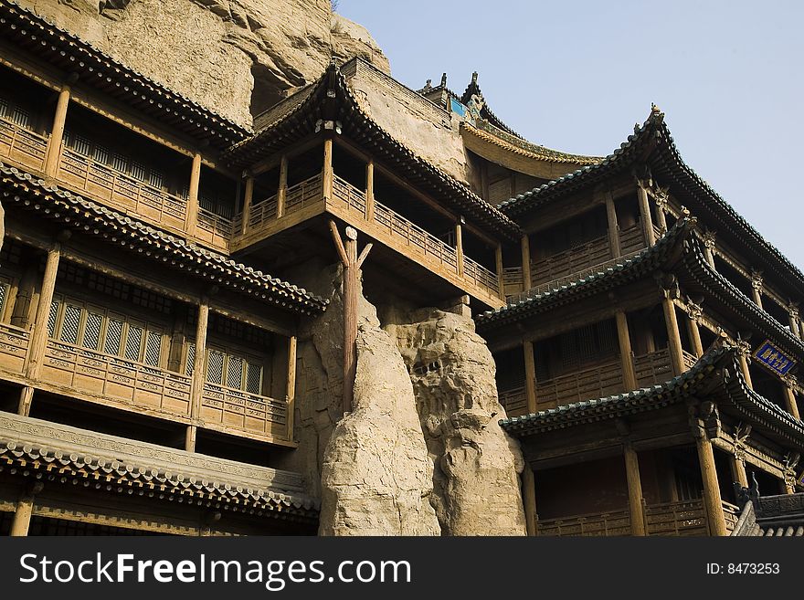 Building architecture of ancient building,yungang grottoes,china. Building architecture of ancient building,yungang grottoes,china