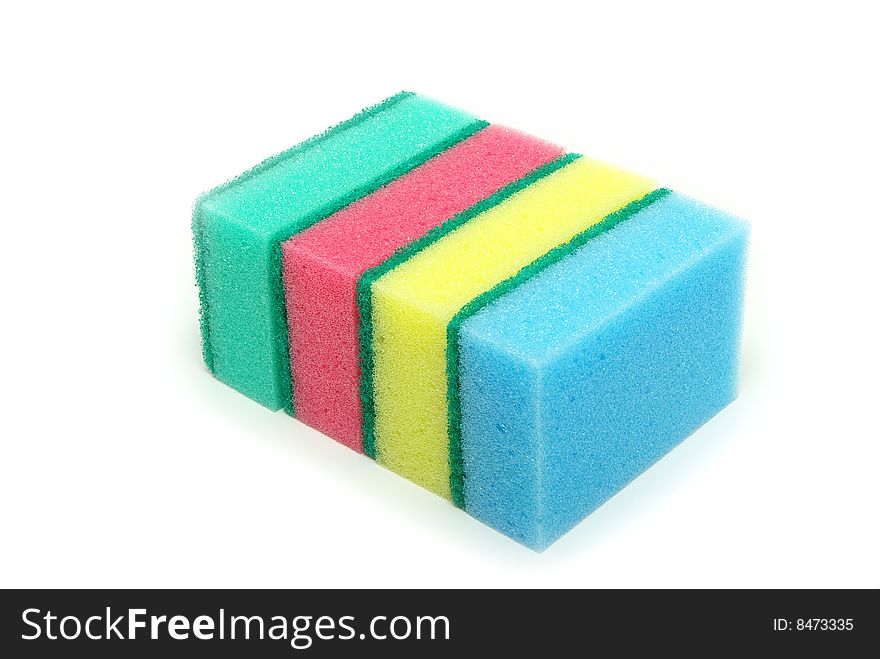 Kitchen sponges isolated on a white background