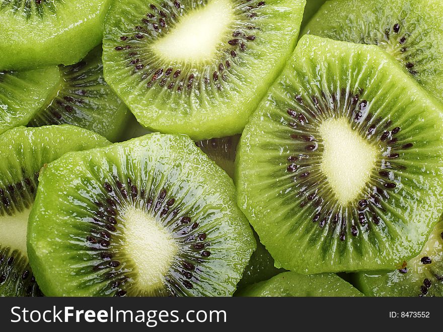 Sliced kiwi background.