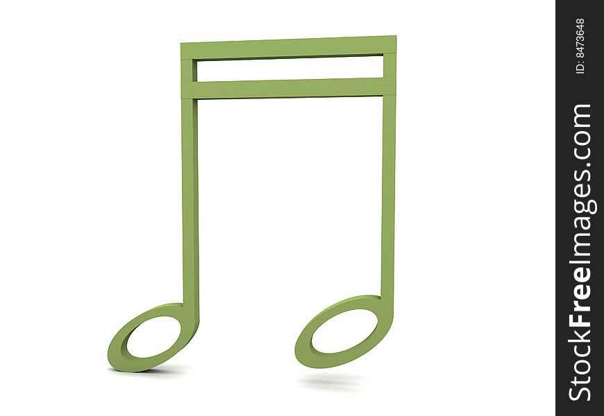 Three dimensional clef notation in green color. Three dimensional clef notation in green color