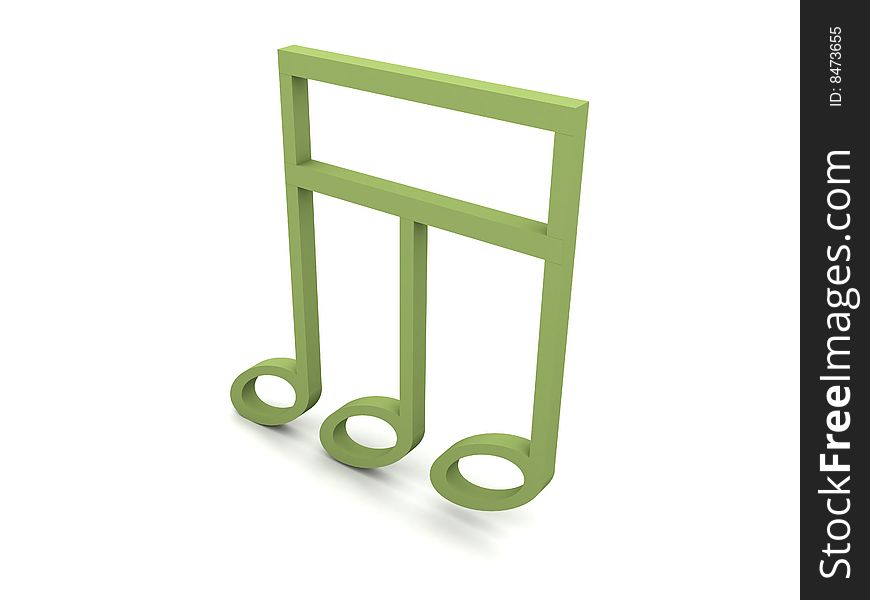 View Of Three Dimensional Green Musical Clef