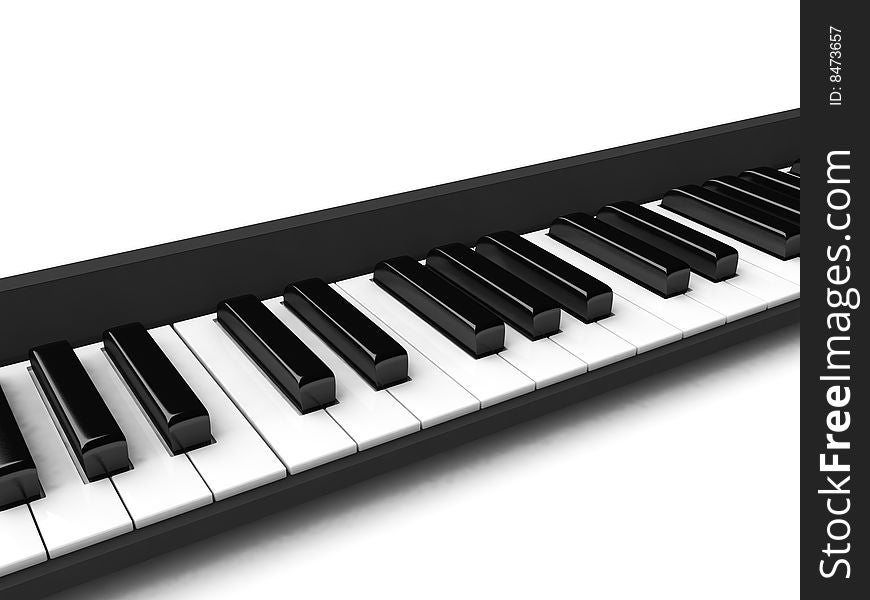 Three Dimensional Black And White Casio Keys