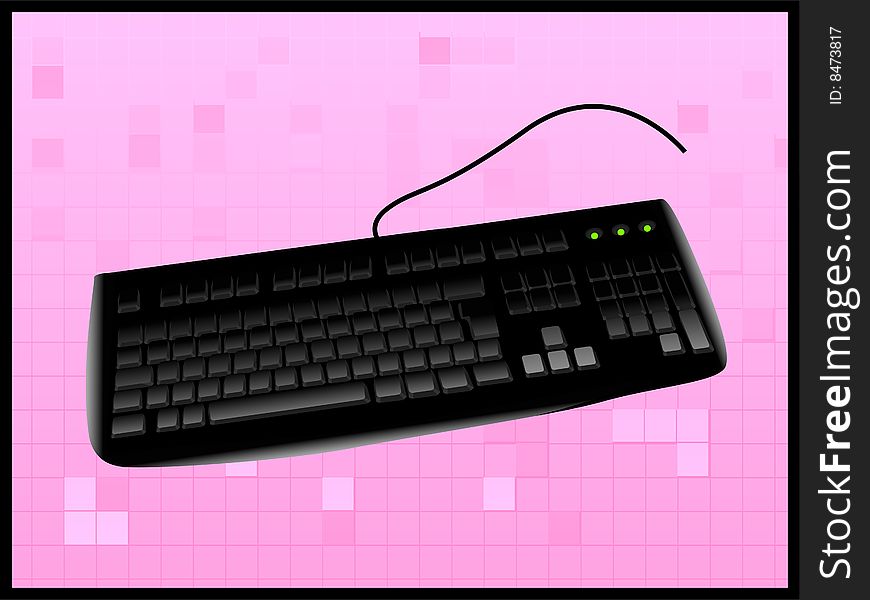 Keyboard on white isolated background