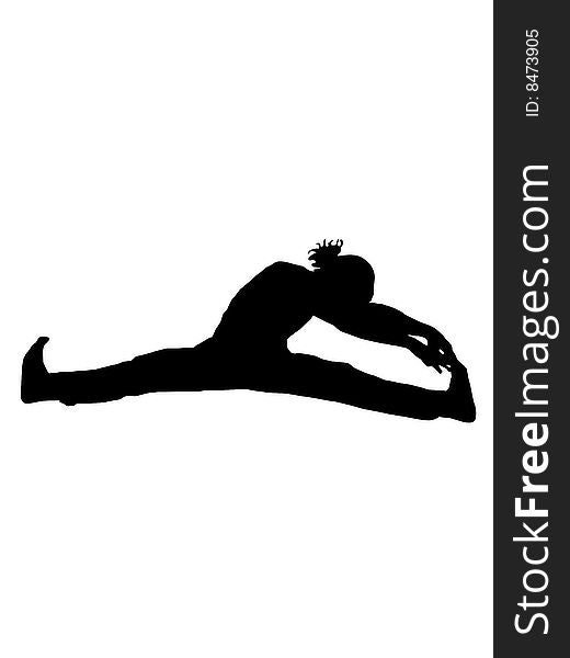 Person doing yoga on white background