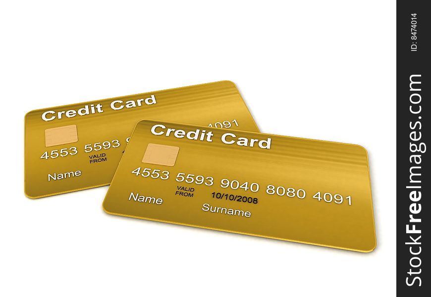 Two golden credit card