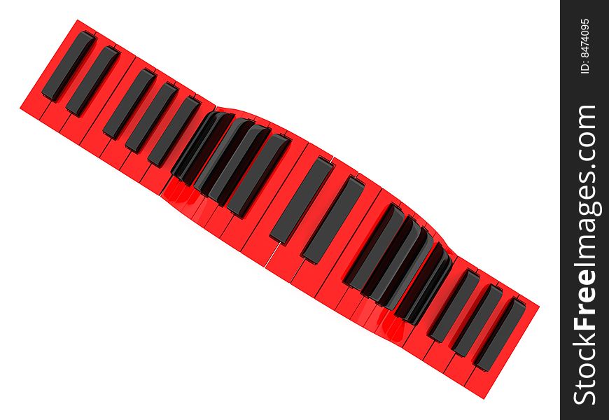 Three Dimensional Wavy Piano Keyboard