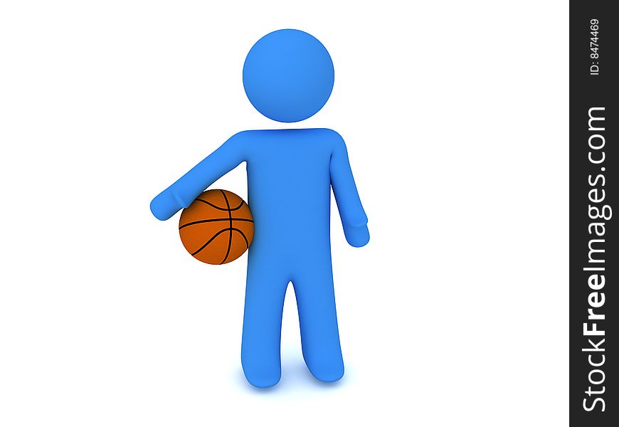 3d render of a person with ball
