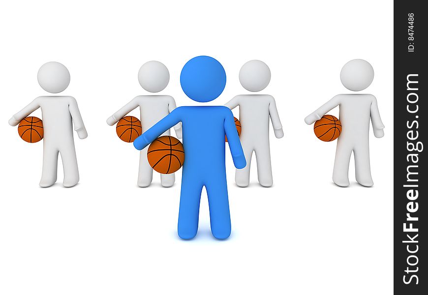 3d render of a people with ball