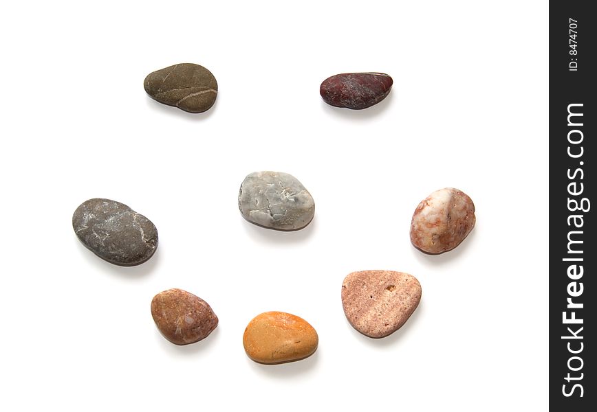 Dared physiognomy from stones on a white background. Dared physiognomy from stones on a white background.