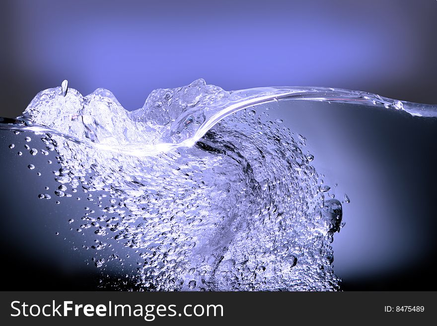 Blue water drop for background close up