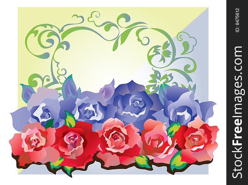 Decorative spring background of roses. Decorative spring background of roses