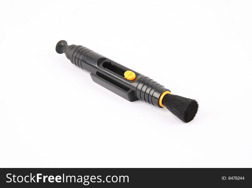 A lens pen on a white background