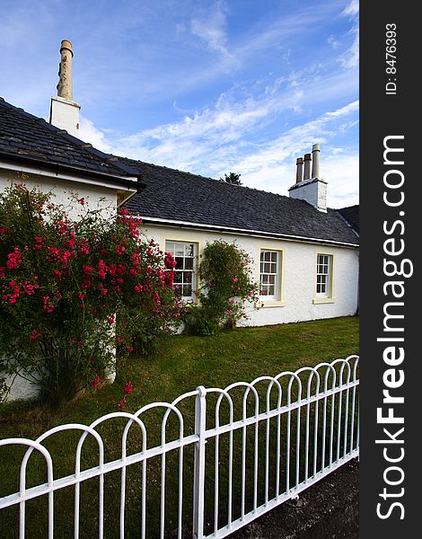 Cottage at shieldaig during summer, scotland. Vertical. Cottage at shieldaig during summer, scotland. Vertical