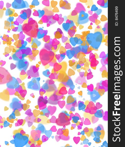 Colorful abstract background with hearts. Colorful abstract background with hearts