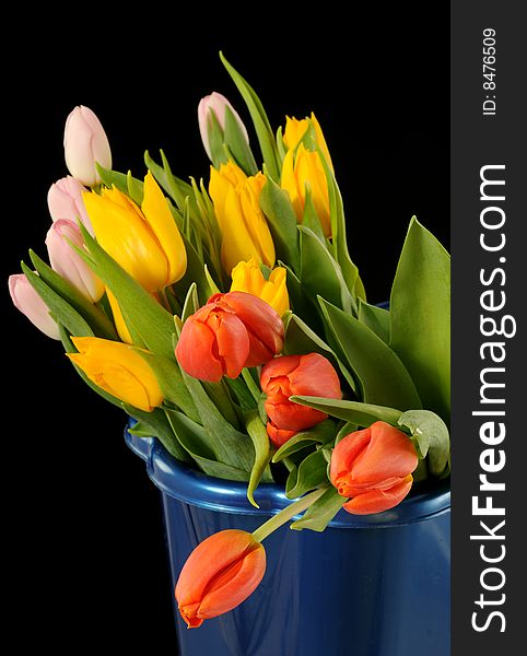 A view with a spring flowers arrangement. A view with a spring flowers arrangement