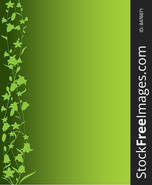 Illustration of green background with plant silhouettes. Illustration of green background with plant silhouettes