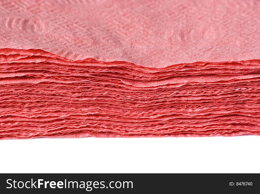 Batch of pink paper napkins (close-up). Batch of pink paper napkins (close-up)