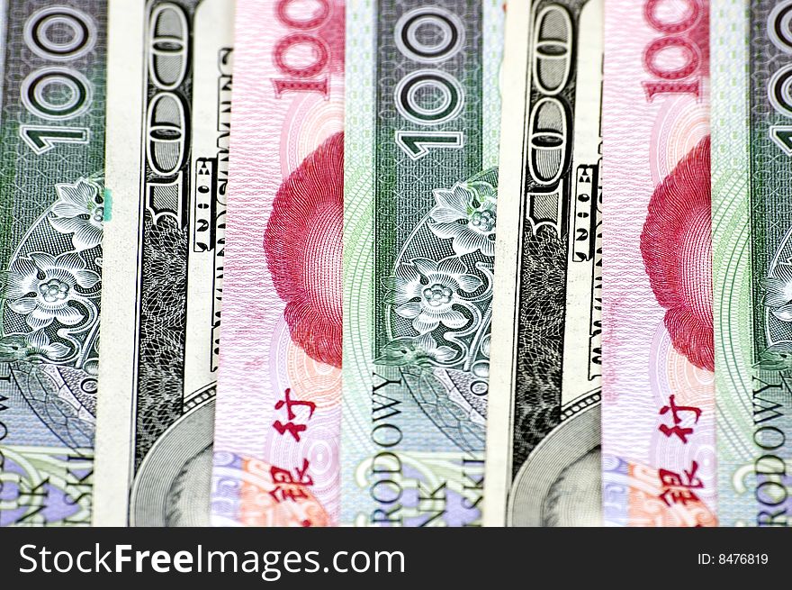 Different banknotes - closeup photo