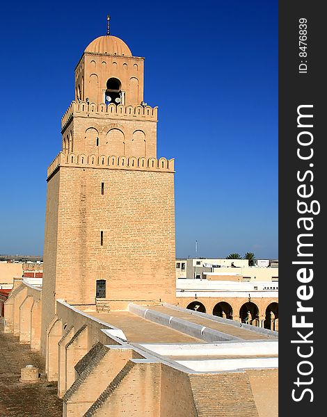 The big mosque in Kairouan, the fourth holy city in the world. The big mosque in Kairouan, the fourth holy city in the world