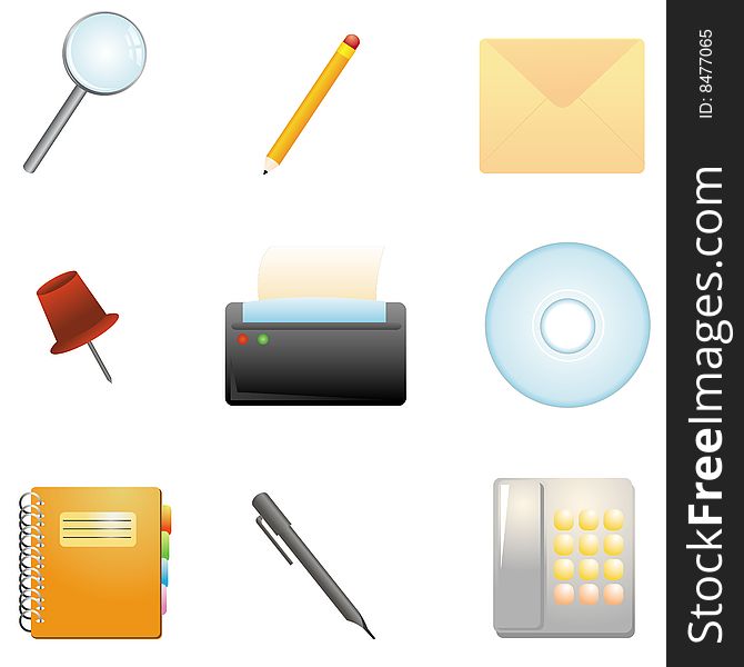 Office items for website, icons and others