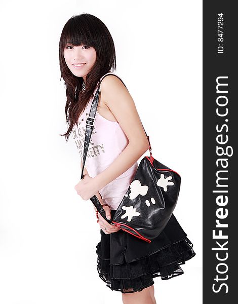 Asian girl with handbag