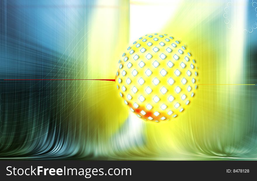 Abstract background illustration of a lemon orb. Abstract background illustration of a lemon orb