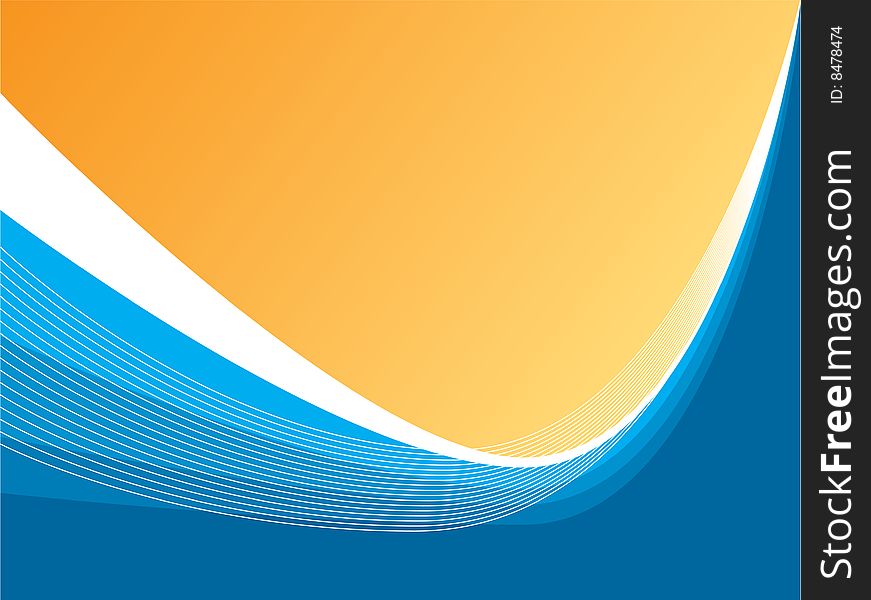 Background template orange and blue curves