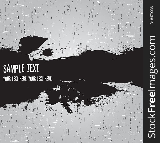 Grunge banner with an inky dribble strip with copy space and graident background. Grunge banner with an inky dribble strip with copy space and graident background