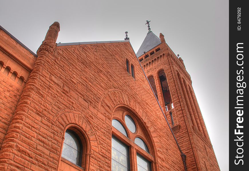 A color image of a cathedral from a low angle. A color image of a cathedral from a low angle.