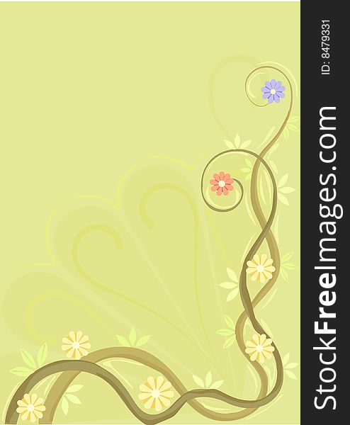 Floral background with leaf and flower