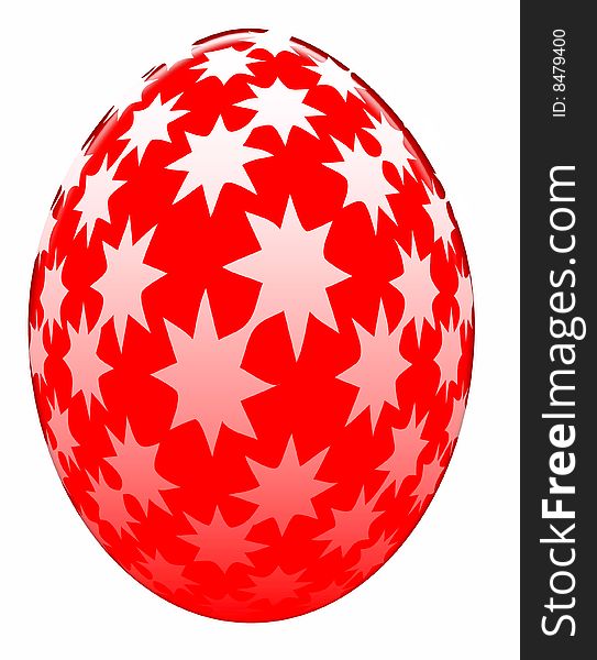 Decorative egg in the red color