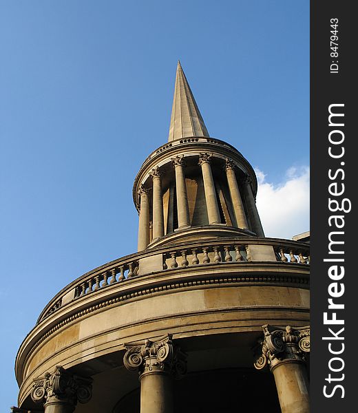 Old round building and blue sky