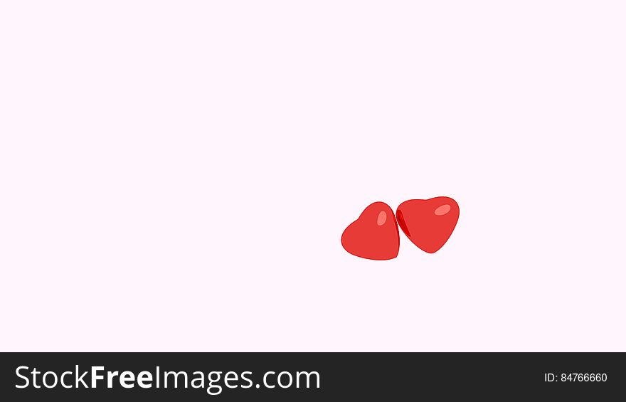 Red Hearts On White Background