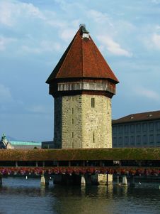 Chapel Bridge And The Water Tower, Lucerne Royalty Free Stock Photos Chapel Bridge And The Water Tower, Lucerne Royalty Free Stock Photos