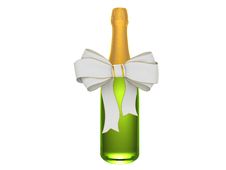 Champagne Or Wine Bottle With Bow Royalty Free Stock Images Champagne Or Wine Bottle With Bow Royalty Free Stock Images