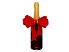Champagne Or Wine Bottle With Bow Stock Images Champagne Or Wine Bottle With Bow Stock Images