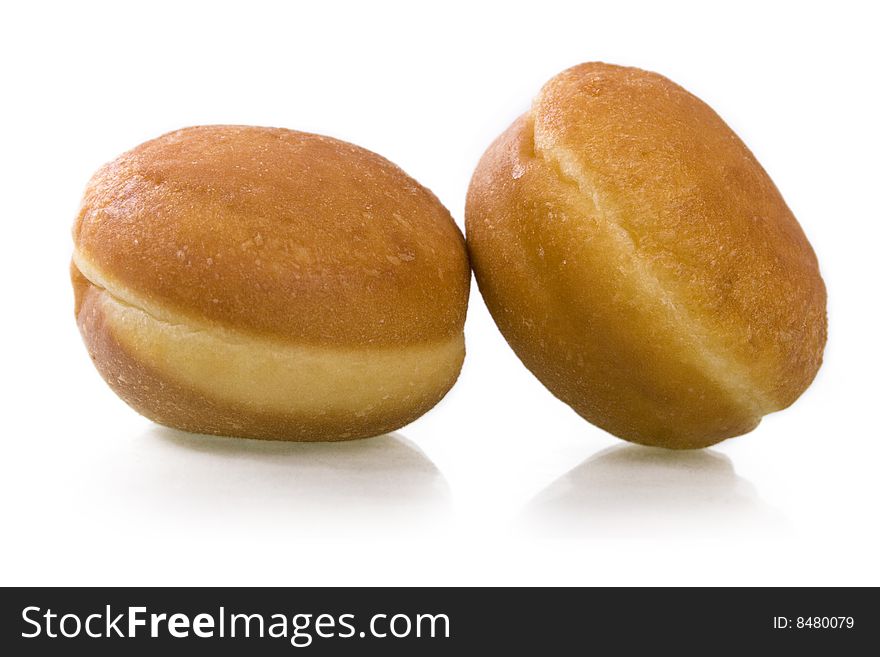 Doughnuts photo on a white background
