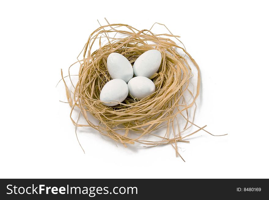 Chocolate Eggs in Straw Nest