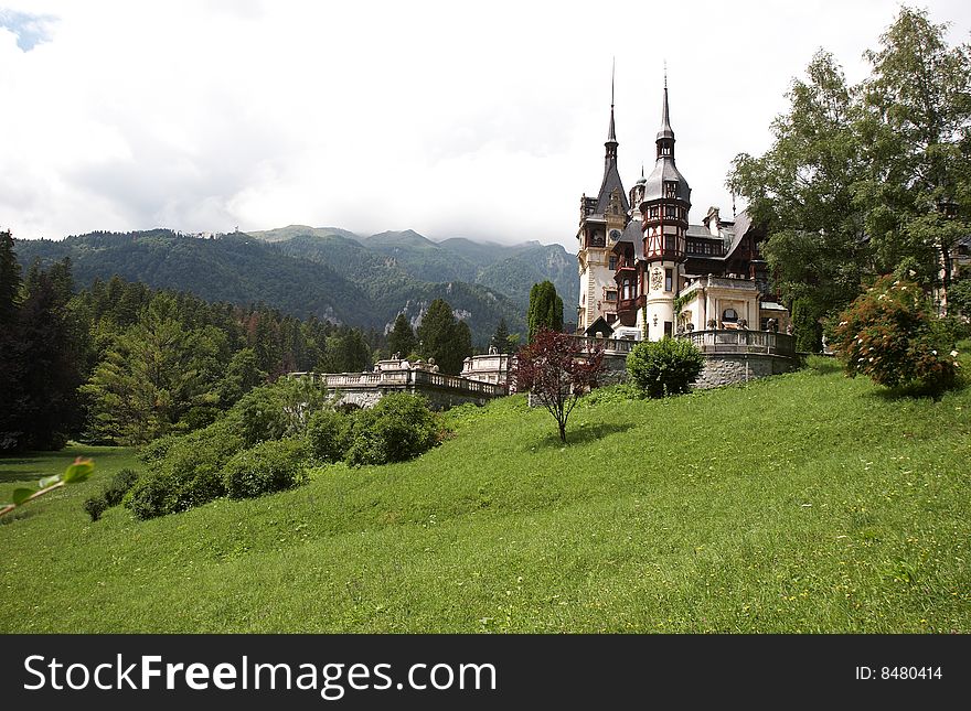 Scene with medieval castle in Carpathians Europe. Scene with medieval castle in Carpathians Europe