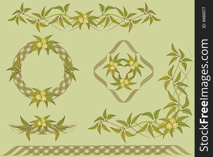 Set of floral design elements.
There is in addition a vector format (EPS 8).