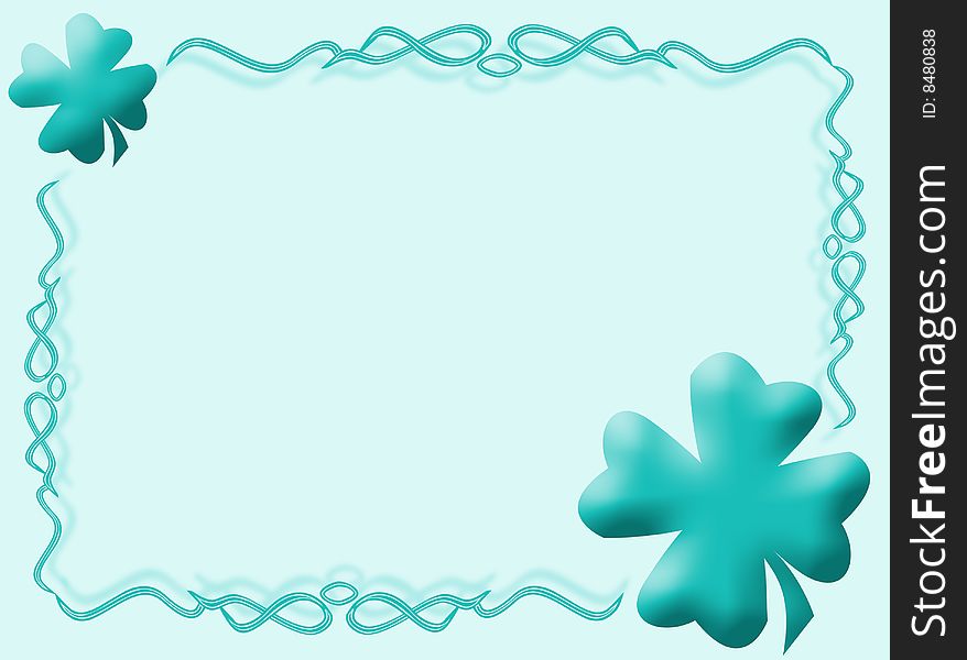 Clover background with colors, frame and decorations