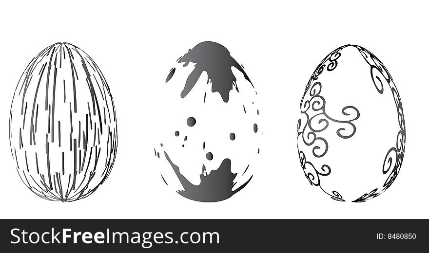 Set of three Easter eggs.