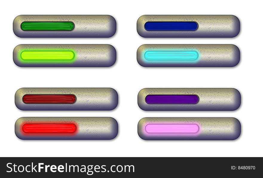 Rollover buttons with various colors. Rollover buttons with various colors