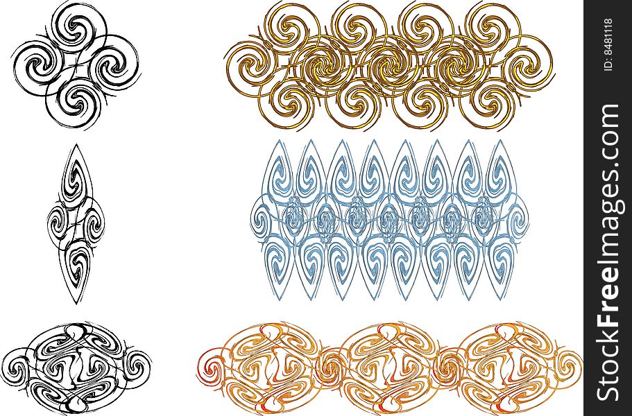 Set of decorative elements.
There is in addition a vector format (EPS 8).