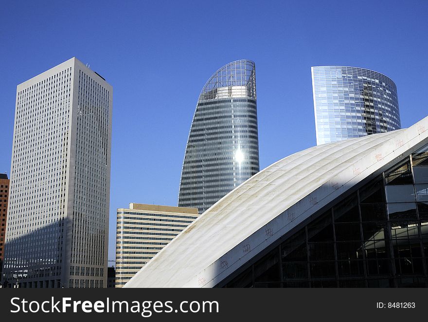 Landmark of paris la defence, modern building in paris