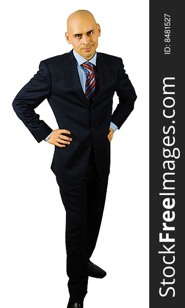 Portrait of hansome businessman isolated on white with clipping path