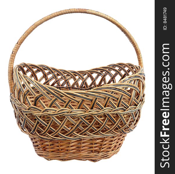 Wicker Basket. Isolated On A White.