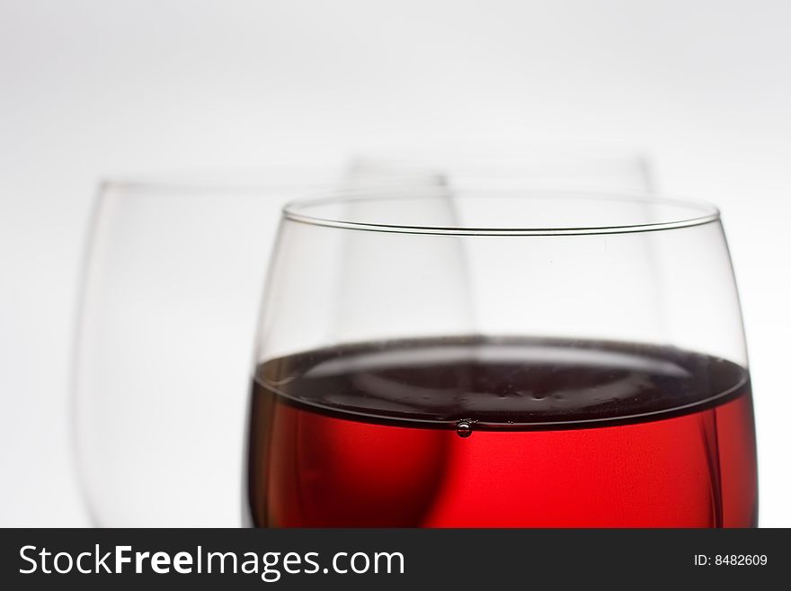 Close up glass of red wine